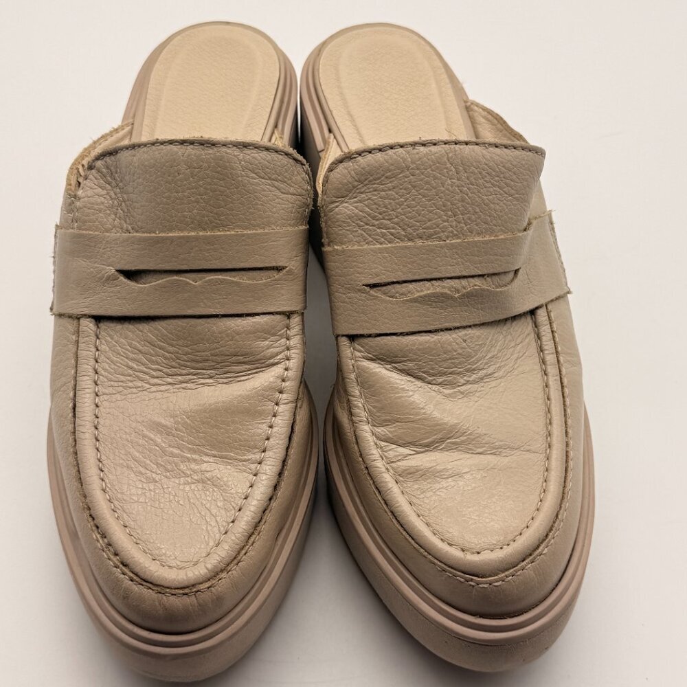 Matisse Kelly Platform Mule Loafer in Oat Leather sz 7.5 - Picture 3 of 12